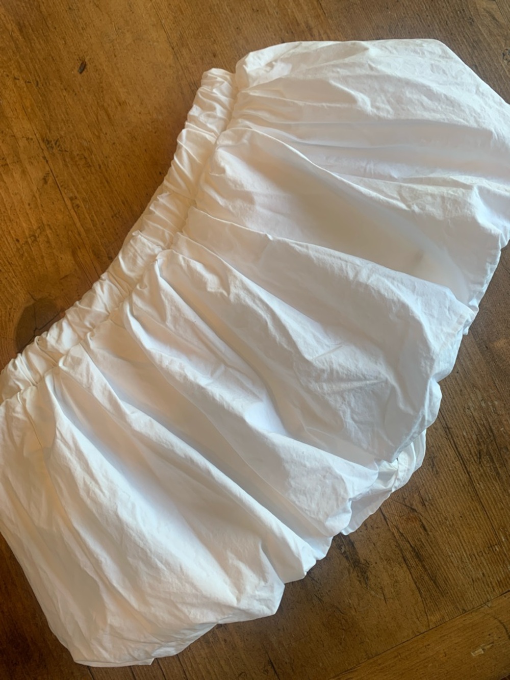 Forni White Mini Bubble Skirt with Elastic Waistband